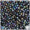 BeadTin Black Opaque AB 6mm Faceted Round Plastic Craft Beads (500pcs)